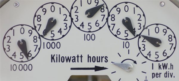 average energy usage by kilowatt hour meter